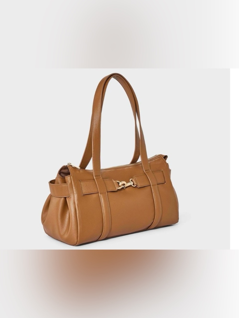 A New Day Women's Tan Shoulder Bag with Gold Accent